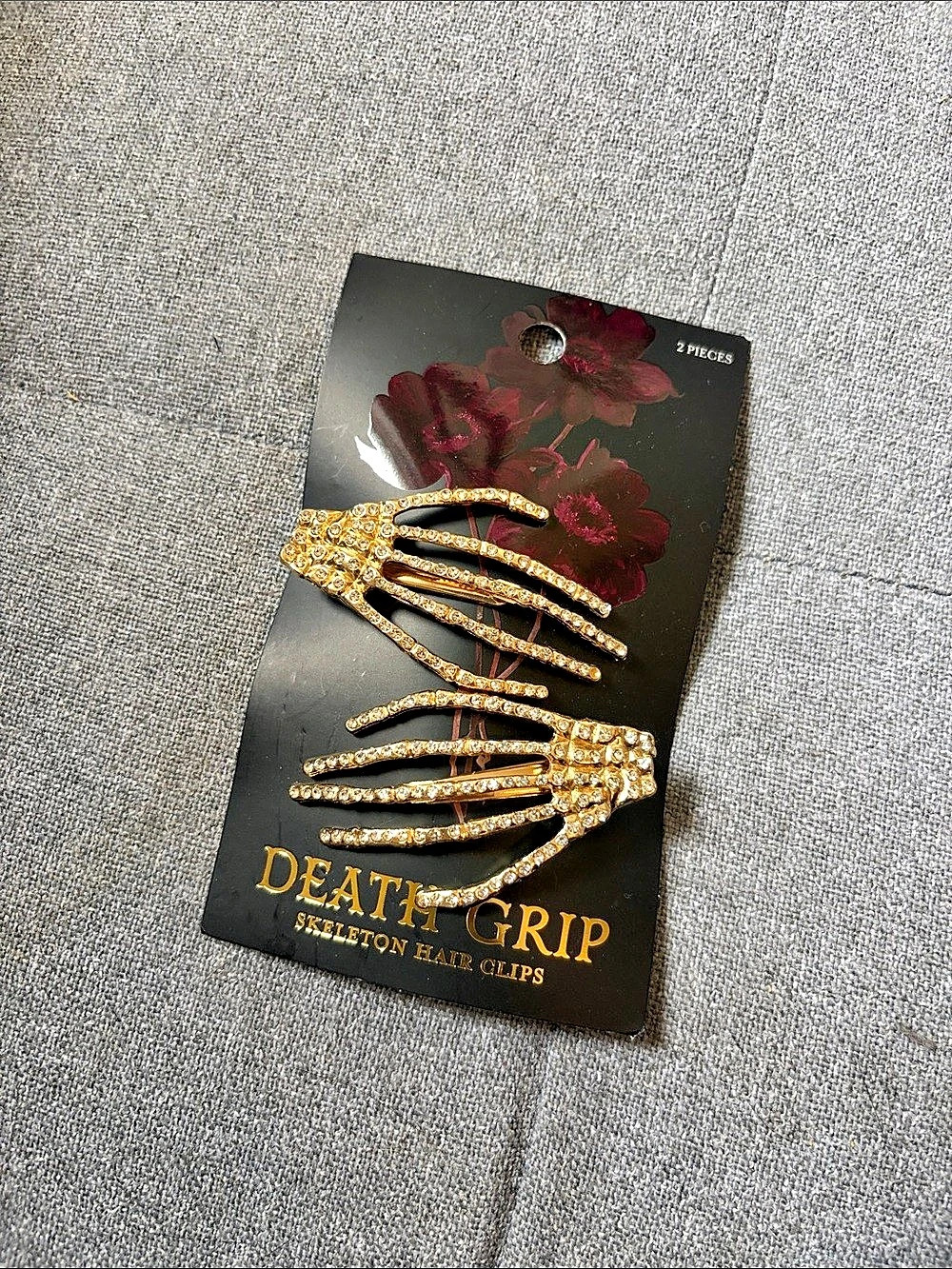 Drop Dead Gorgeous Death Grip Hair Clips Gold NWT